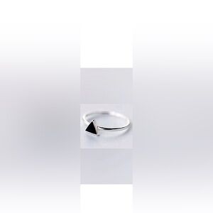 LGBTQ+ Subtle Lesbian Pride Silver Triangle Adjustable Ring